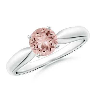 ANGARA SOLITAIRE ROUND MORGANITE TAPERED SHANK RING