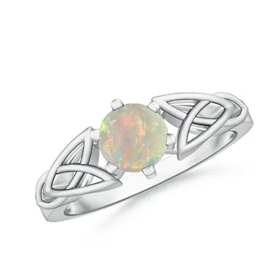 ANGARA SOLITAIRE ROUND OPAL CELTIC KNOT RING