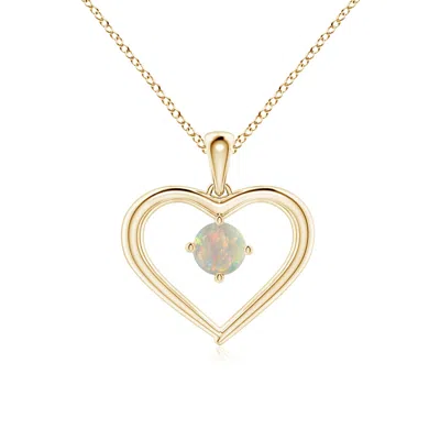 ANGARA SOLITAIRE ROUND OPAL OPEN HEART PENDANT