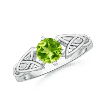ANGARA SOLITAIRE ROUND PERIDOT CELTIC KNOT RING