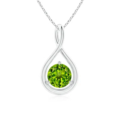 ANGARA SOLITAIRE ROUND PERIDOT INFINITY TWIST PENDANT
