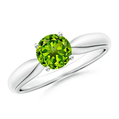 ANGARA SOLITAIRE ROUND PERIDOT TAPERED SHANK RING