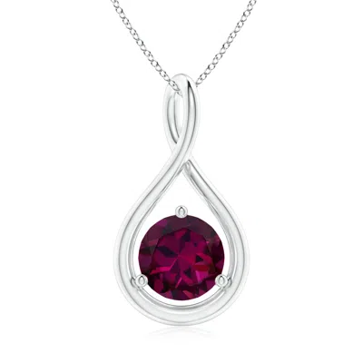 ANGARA SOLITAIRE ROUND RHODOLITE INFINITY TWIST PENDANT