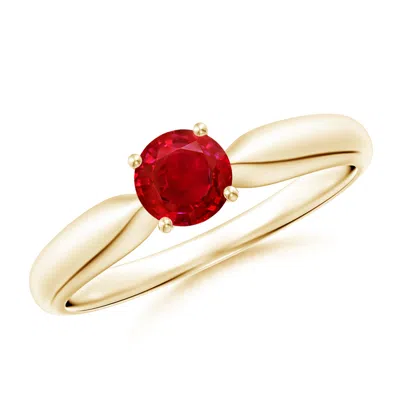 ANGARA SOLITAIRE ROUND RUBY TAPERED SHANK RING