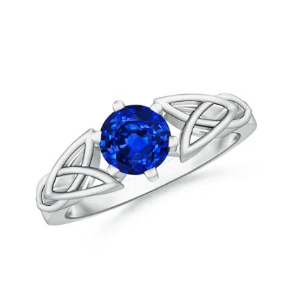 ANGARA SOLITAIRE ROUND SAPPHIRE CELTIC KNOT RING