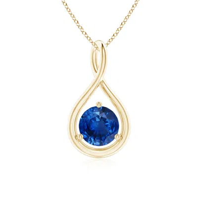 ANGARA SOLITAIRE ROUND SAPPHIRE INFINITY TWIST PENDANT