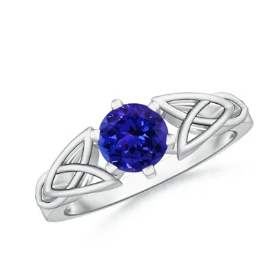 ANGARA SOLITAIRE ROUND TANZANITE CELTIC KNOT RING