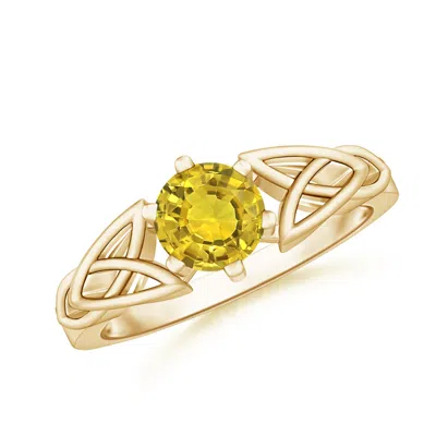 ANGARA SOLITAIRE ROUND YELLOW SAPPHIRE CELTIC KNOT RING