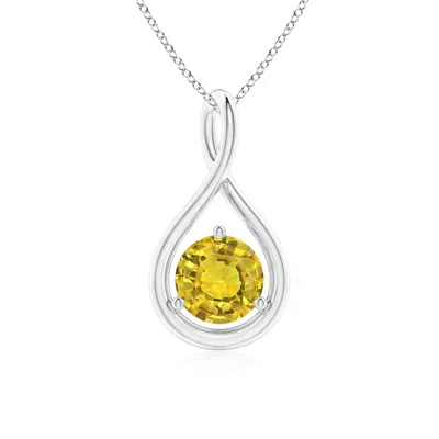 ANGARA SOLITAIRE ROUND YELLOW SAPPHIRE INFINITY TWIST PENDANT