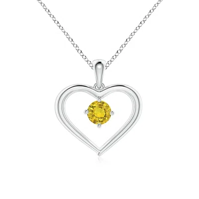 ANGARA SOLITAIRE ROUND YELLOW SAPPHIRE OPEN HEART PENDANT