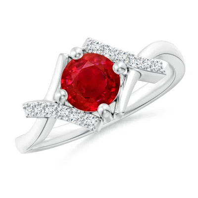 ANGARA SOLITAIRE RUBY BYPASS PROMISE RING WITH DIAMOND ACCENTS