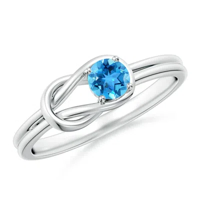 ANGARA SOLITAIRE SWISS BLUE TOPAZ INFINITY KNOT RING