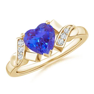 ANGARA SOLITAIRE TANZANITE HEART RING WITH DIAMOND ACCENTS