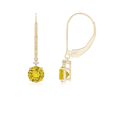 ANGARA SOLITAIRE YELLOW SAPPHIRE DANGLE EARRINGS WITH DIAMOND
