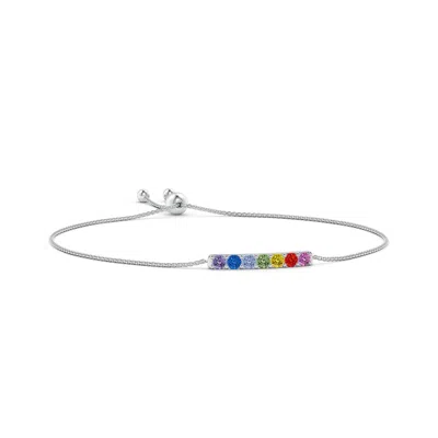 ANGARA SPECTRA PRONG-SET ROUND MULTI-SAPPHIRE BAR BOLO BRACELET