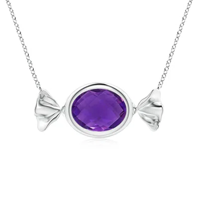 ANGARA SWEET TREATS OVAL AMETHYST CANDY PENDANT
