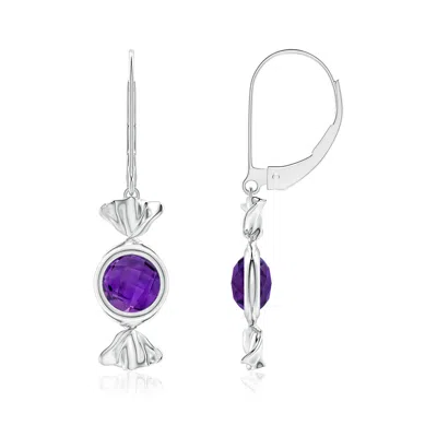 ANGARA SWEET TREATS ROUND AMETHYST CANDY DROP EARRINGS