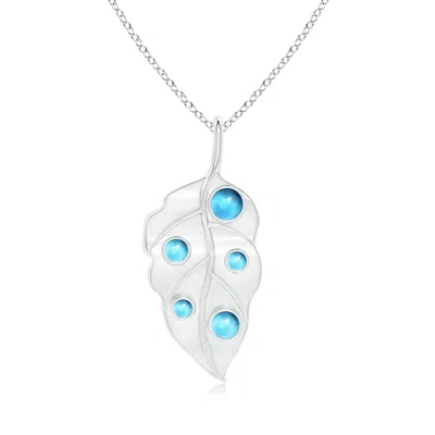 ANGARA SWISS BLUE TOPAZ DEW DROP LEAF PENDANT