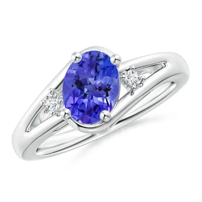 ANGARA TANZANITE AND DIAMOND SPLIT SHANK RING
