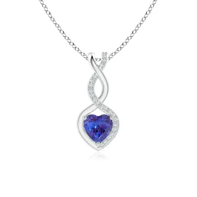 ANGARA TANZANITE INFINITY HEART PENDANT WITH DIAMONDS