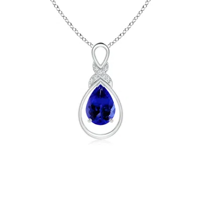 ANGARA TANZANITE INFINITY PENDANT WITH DIAMOND 'X' MOTIF