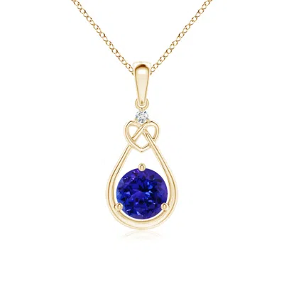 ANGARA TANZANITE KNOTTED HEART PENDANT WITH DIAMOND