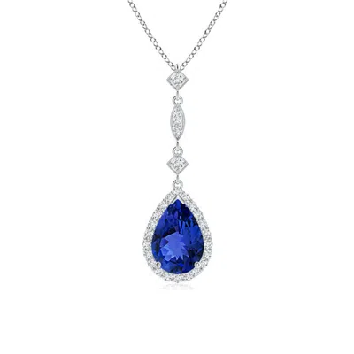 ANGARA TANZANITE TEARDROP PENDANT WITH DIAMOND ACCENTS
