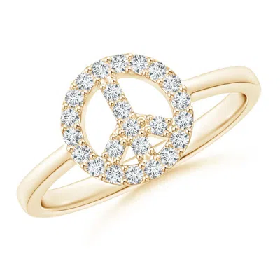 ANGARA TAPERED-SHANK DIAMOND PEACE SIGN RING