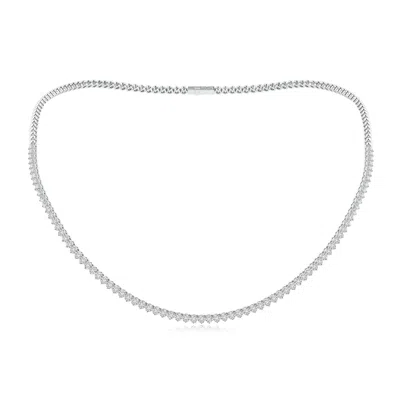 ANGARA THREE-PRONG SET DIAMOND HALF TENNIS NECKLACE