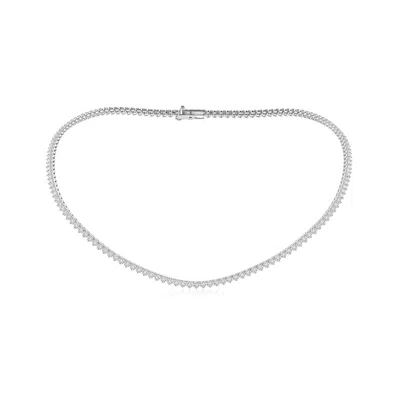 ANGARA THREE-PRONG SET DIAMOND TENNIS NECKLACE