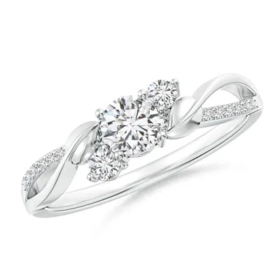 ANGARA THREE STONE DIAMOND TWISTED VINE RING