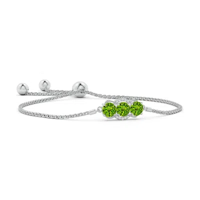ANGARA THREE STONE PERIDOT HALF HALO LEO BOLO BRACELET