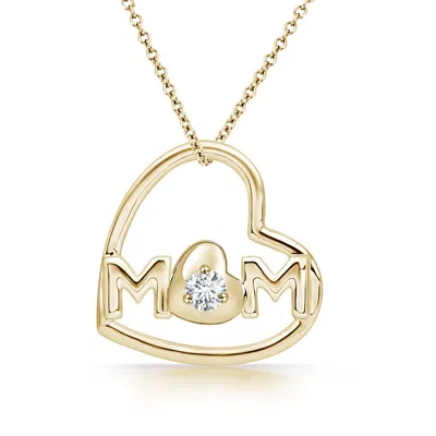 ANGARA TILTED HEART 'MOM' DIAMOND PENDANT