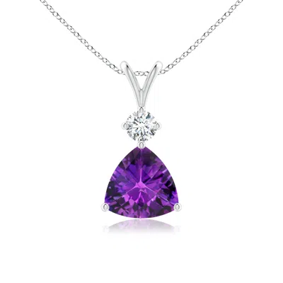 ANGARA TRILLION CHECKER-CUT AMETHYST SOLITAIRE PENDANT