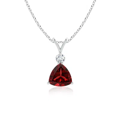 ANGARA TRILLION GARNET SOLITAIRE PENDANT WITH DIAMOND