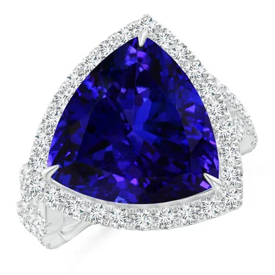 ANGARA TRILLION GIA CERTIFIED TANZANITE CROSSOVER SHANK RING