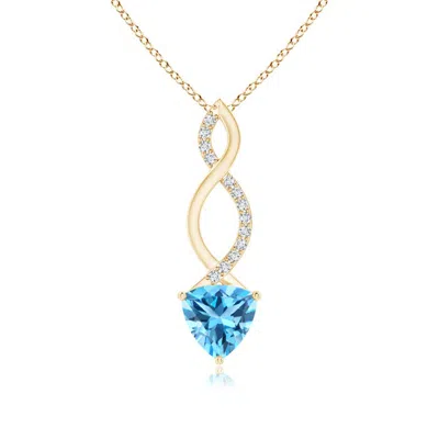 ANGARA TRILLION SWISS BLUE TOPAZ INFINITY PENDANT WITH DIAMONDS