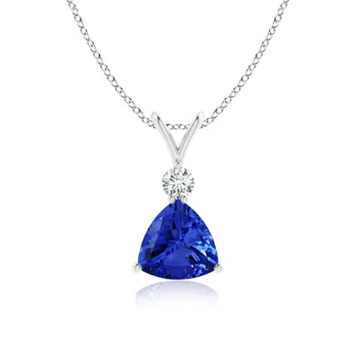 ANGARA TRILLION TANZANITE SOLITAIRE PENDANT WITH DIAMOND