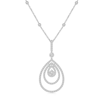 ANGARA TRIPLE TEARDROP DIAMOND PENDANT NECKLACE