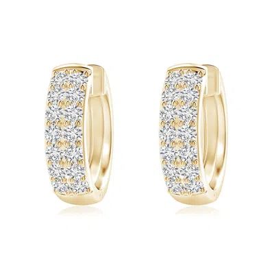 ANGARA TWIN-ROW DIAMOND HOOP EARRINGS