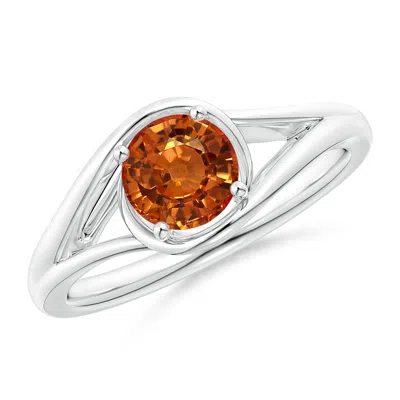 ANGARA TWIST SPLIT SHANK SOLITAIRE ORANGE SAPPHIRE RING