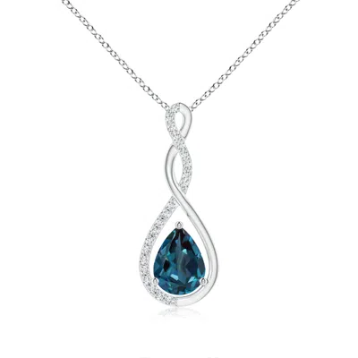 ANGARA TWISTED INFINITY FLOATING LAB-GROWN ALEXANDRITE DROP PENDANT