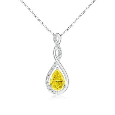 ANGARA TWISTED INFINITY FLOATING LAB-GROWN FANCY INTENSE YELLOW DIAMOND DROP PENDANT