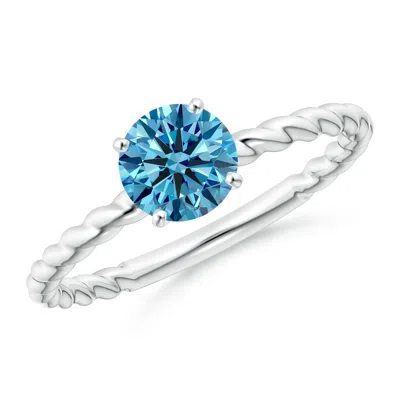 ANGARA TWISTED SHANK ROUND LAB-GROWN FANCY INTENSE BLUE DIAMOND SOLITAIRE ENGAGEMENT RING