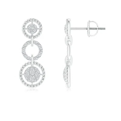 ANGARA TWISTED WIRE HALO DIAMOND THREE-LAYER DANGLE EARRINGS