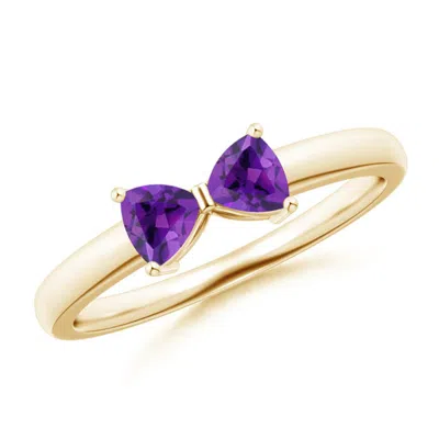 ANGARA TWO STONE TRILLION AMETHYST BOW TIE RING
