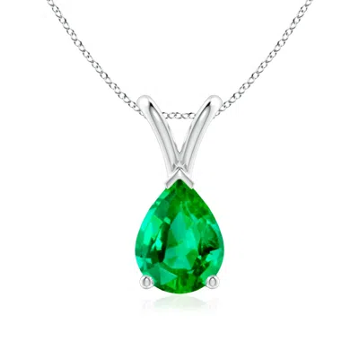 ANGARA V-BALE PEAR-SHAPED EMERALD SOLITAIRE PENDANT