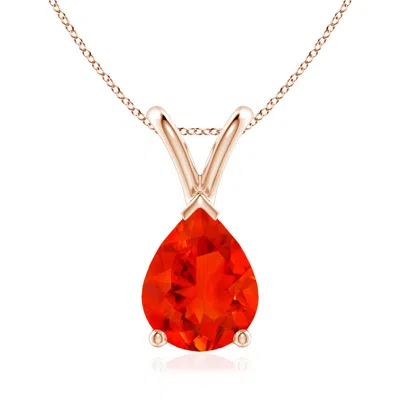 ANGARA V-BALE PEAR-SHAPED FIRE OPAL SOLITAIRE PENDANT