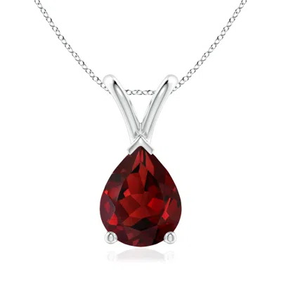 ANGARA V-BALE PEAR-SHAPED GARNET SOLITAIRE PENDANT