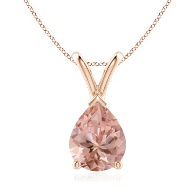 ANGARA V-BALE PEAR-SHAPED MORGANITE SOLITAIRE PENDANT